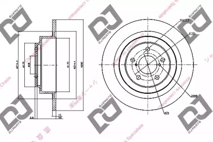 Тормозной диск DJ PARTS BD1072